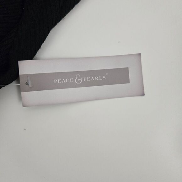 NWT Peace & Pearls Black Vest Medium - Picture 8 of 11